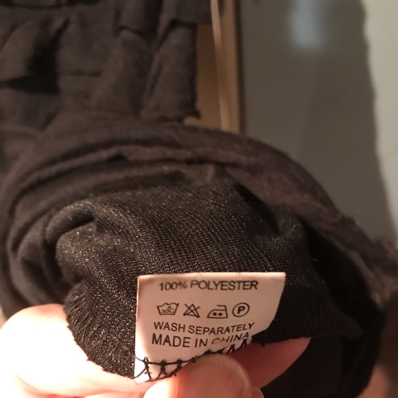 Ruffled Black dress with Beaded Neckline - Picture 5 of 7